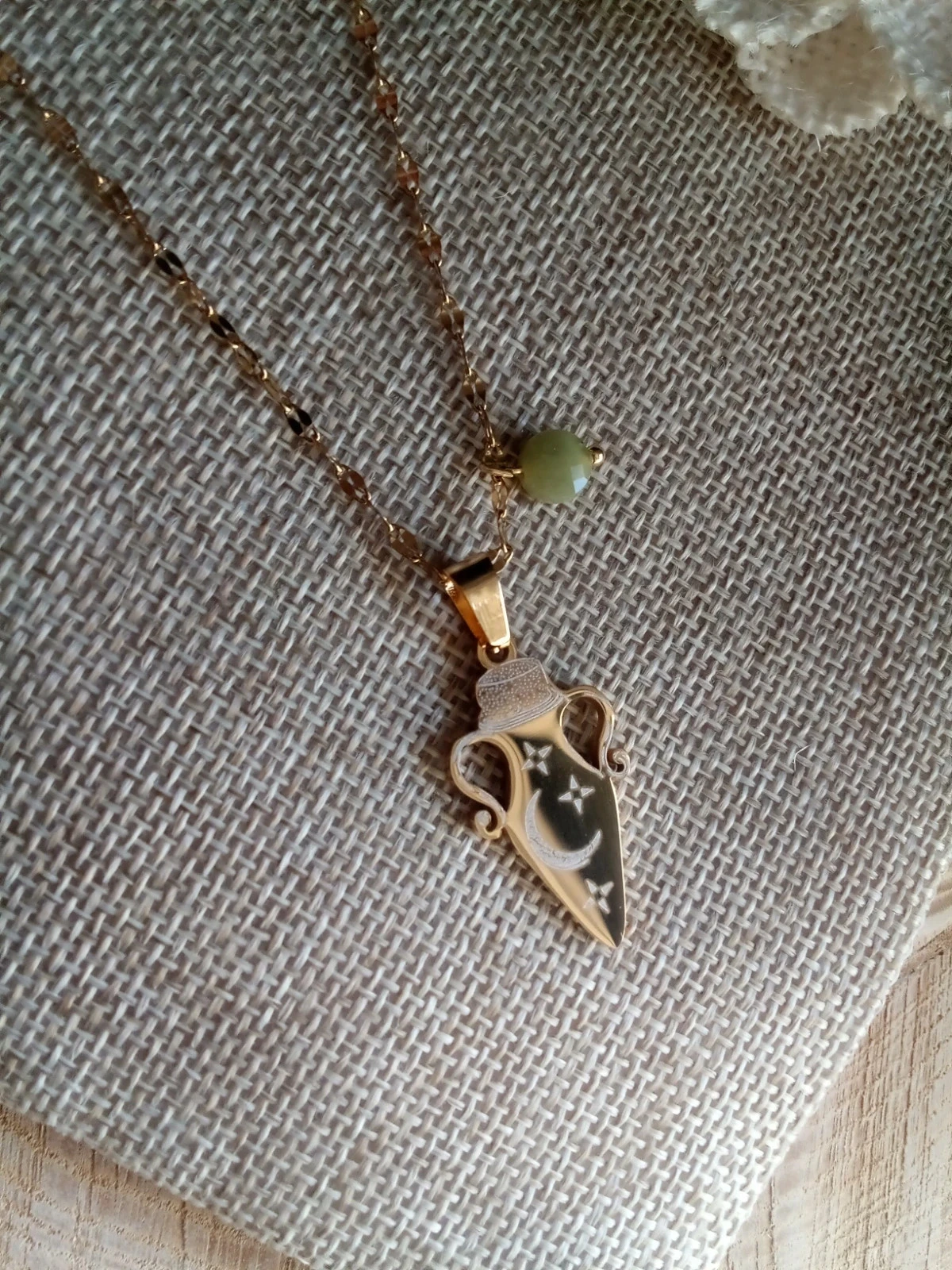 Collar de botella mágica con piedra natural de jade – photo 3